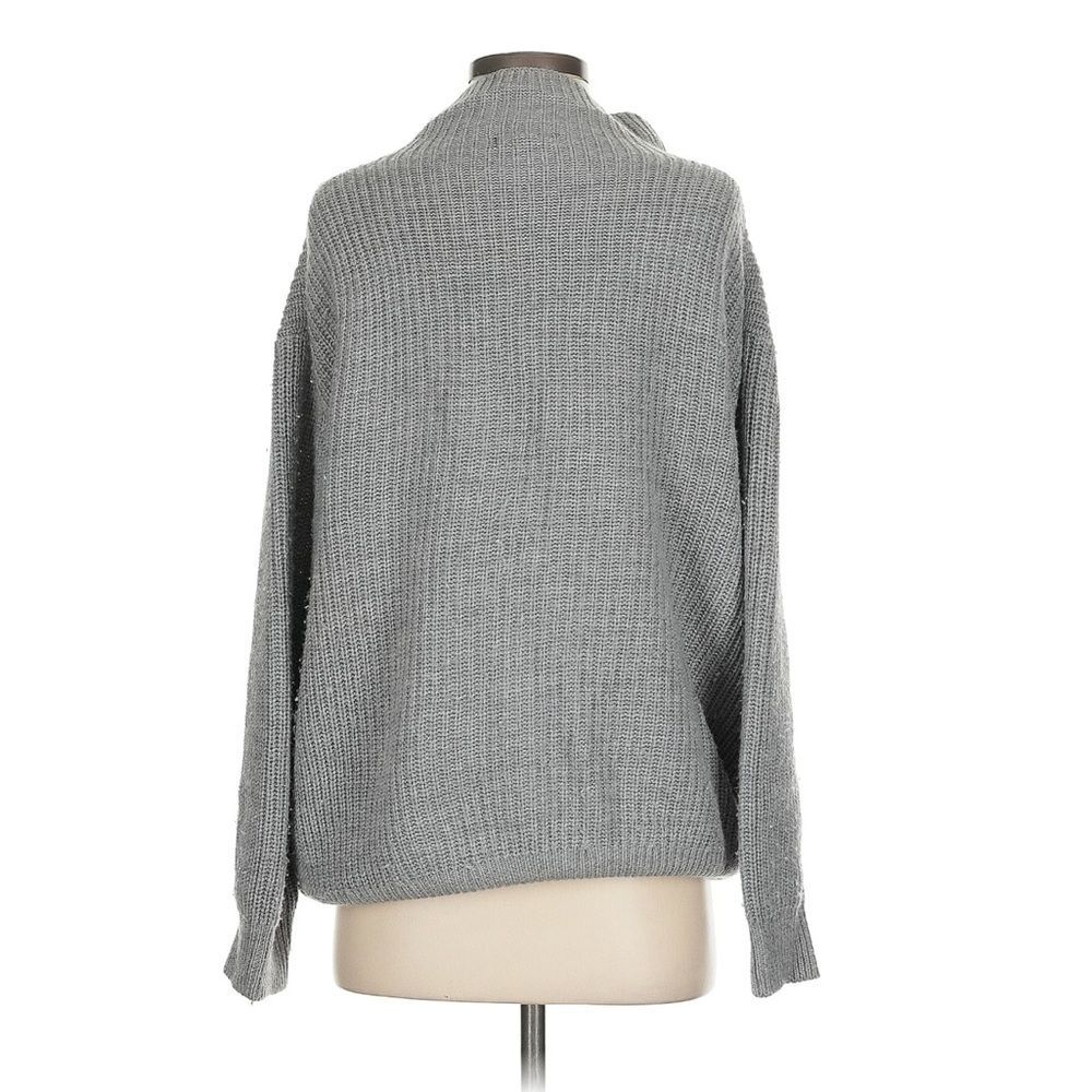 Quince Merino Wool Relaxed Turtleneck Sweater Oversized Fisherman Light Grey XS - Picture 2 of 6